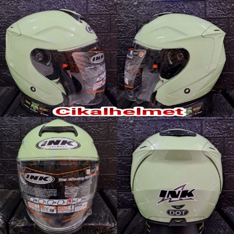 HELM INK DYNAMIC SOLID NEW MATCHA GREEN INK ORIGINAL SINGLE VISOR