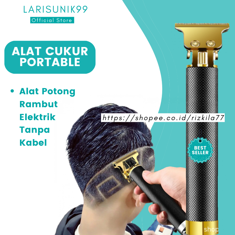 Alat Cukur Rambut Elektrik Alat Potong Rambut Hair Clipper Portable Tanpa Kabel Cukur Jenggot