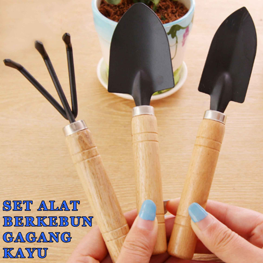 Sekop Tanaman Hias * Set Alat Berkebun * Sekop Gagang Kayu