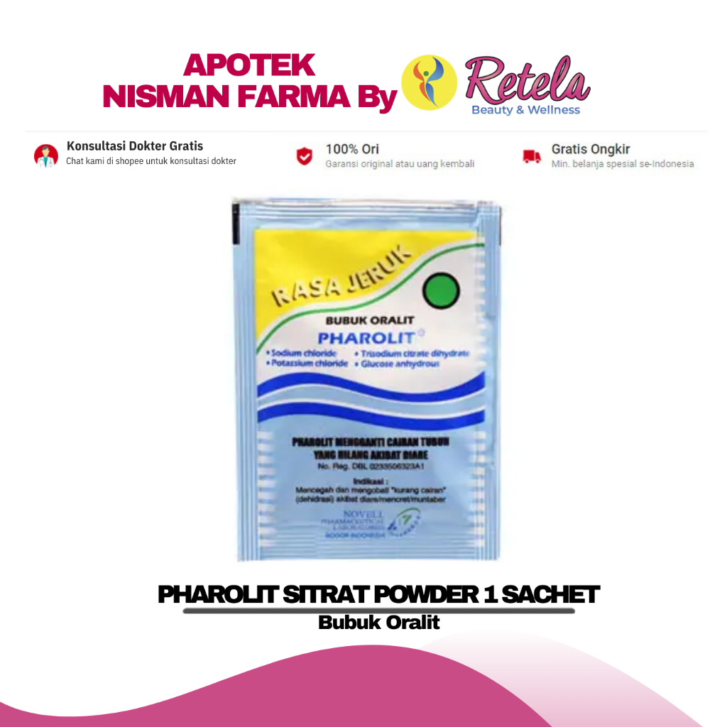 

PHAROLIT SITRAT POWDER 1 SACHET / BUBUK ORALIT