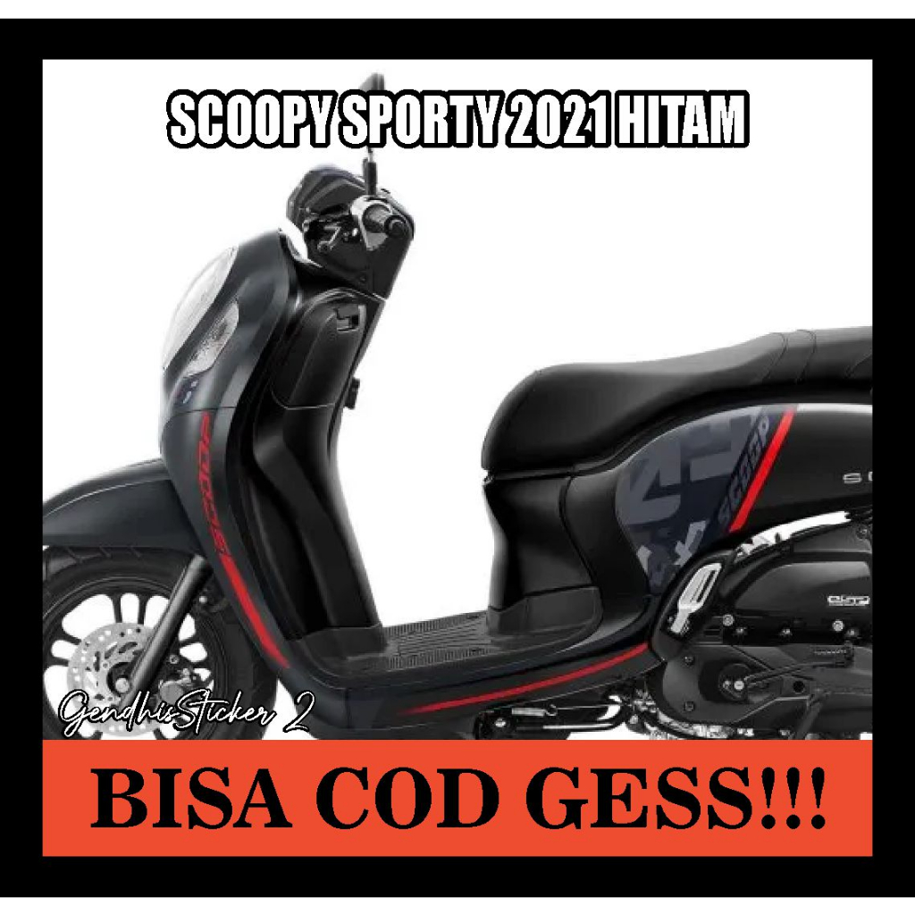 striping honda scoopy sporty 2021 hitam