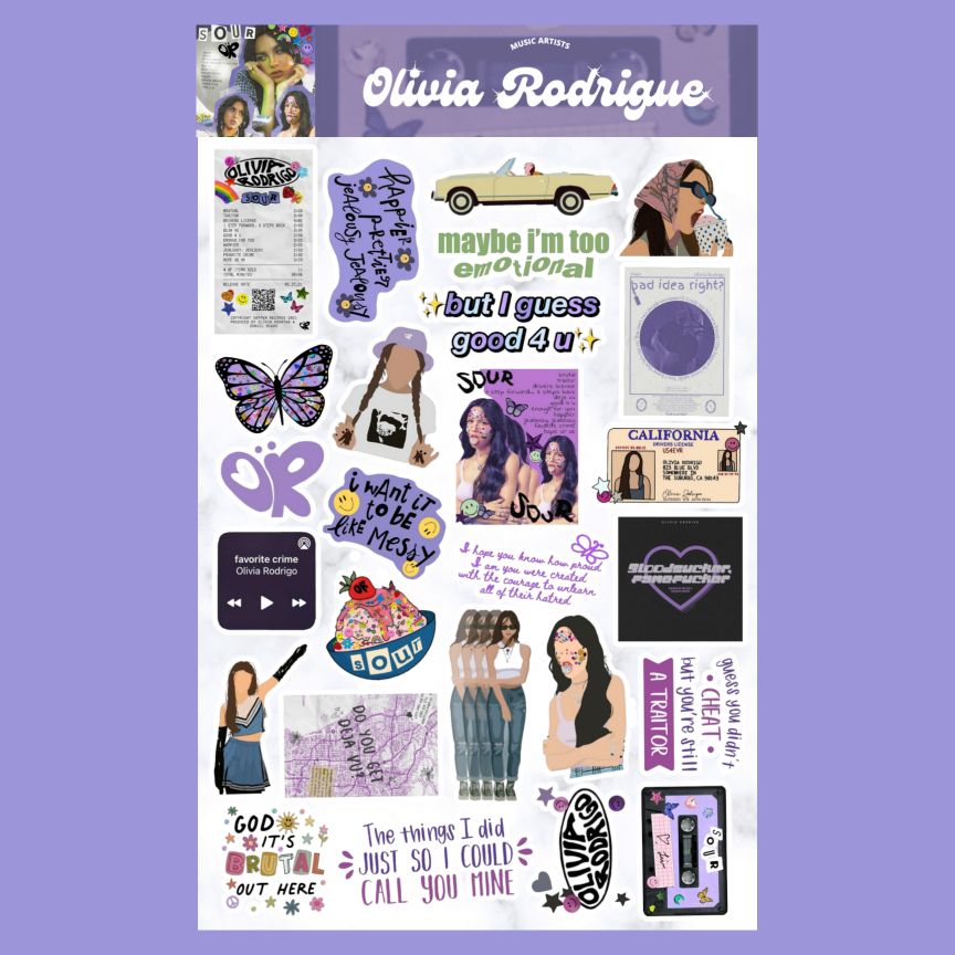 

Olivia Rodrigue Sticker Sheet
