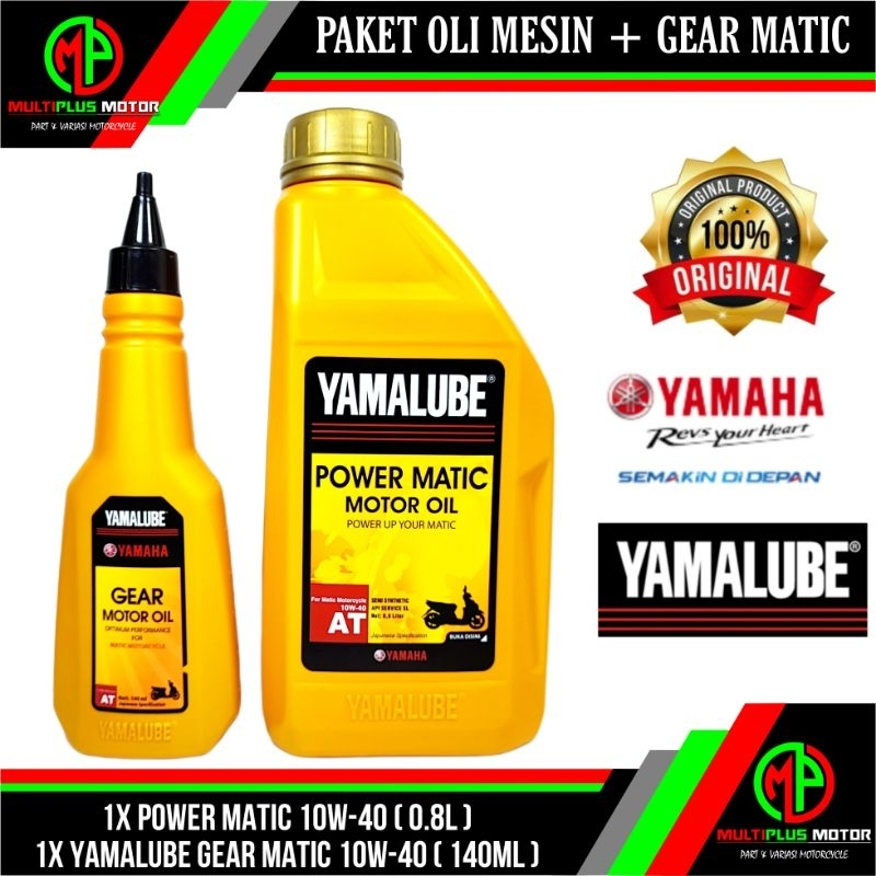 Paket Oli mesin matic YAMALUBE POWER MATIC 10W-40 (0.8L) & Oli gardan YAMALUBE GEAR (140ML) ORIGINAL