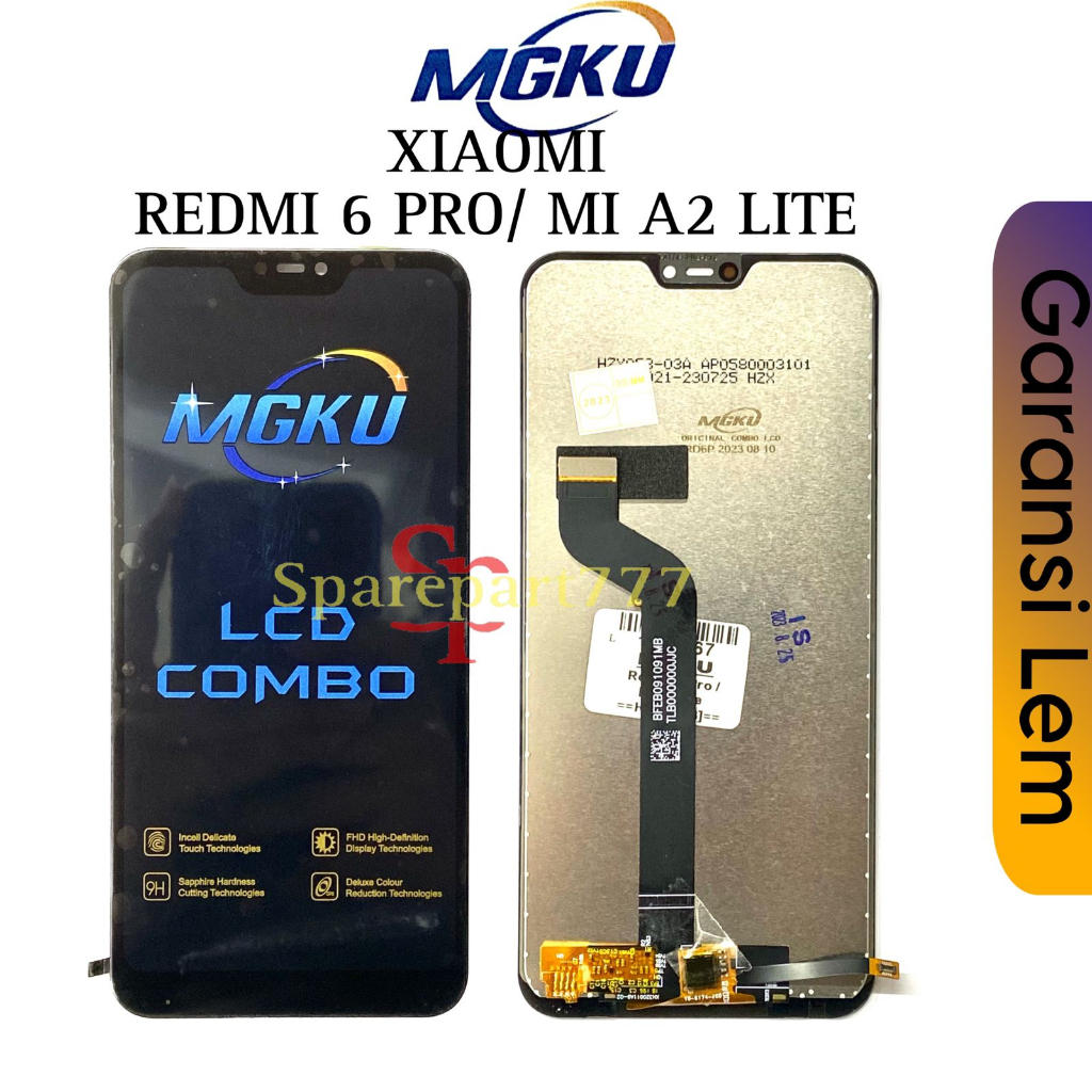 ORIGINAL MGKU - LCD Touchscreen Fullset Xiaomi Redmi 6 Pro / Mia2 Lite / Mi A2 Lite - GARANSI LEM