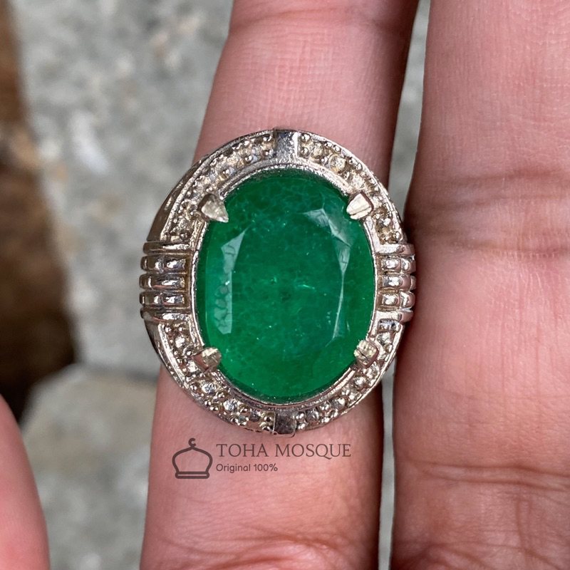 Cincin batu akik jamrud rusia chatam (S)