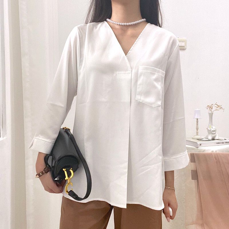 FAFA BLOUSE SHAKILA TWILL / BLOUSE WANITA LENGAN PANJANG