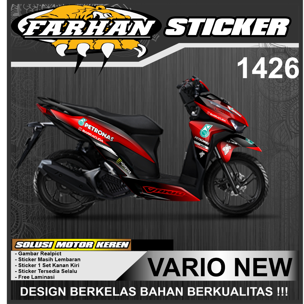 f1426 Decal Sticker VARIO 125/150 NEW Stiker Skotlet VARIO Desain Petronas Stiker full body