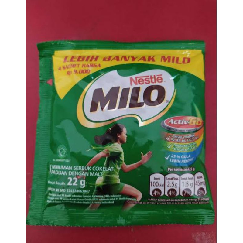 

Milo Sachet 22gram 1Renceng