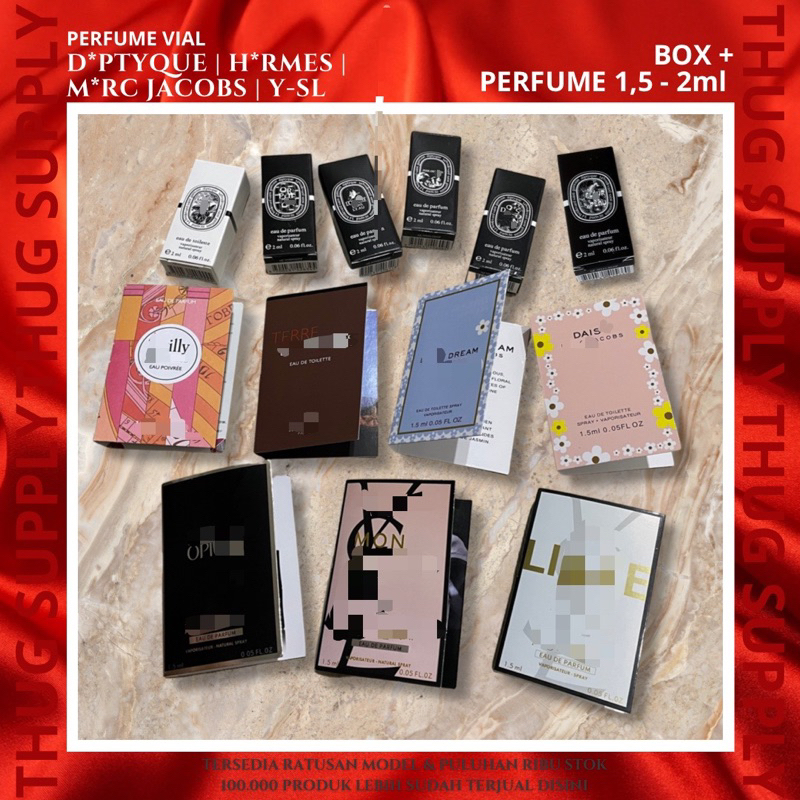 3) ORIGINAL VIAL PERFUME - DIPTYQUE M4RC Y$L KREMES 1,5ml 2ml Tester Parfum mini decant Sampel Kecil