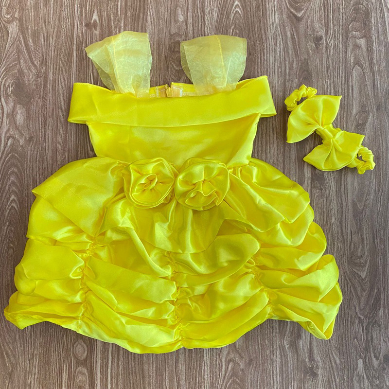 KOSTUM PRINCESS BELLE NEWBORN, KOSTUM BELLE ANAK, KOSTUM ULANG TAHUN PRINCESS BELLE