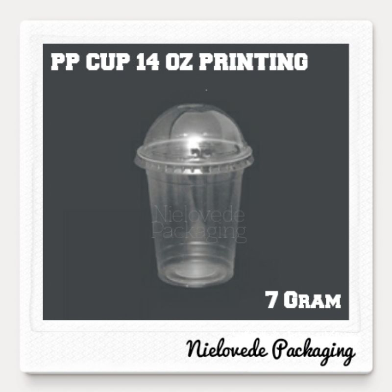 PP CUP 14 OZ PRINTING ( 7 Gram ) - ( Tanpa Tutup )