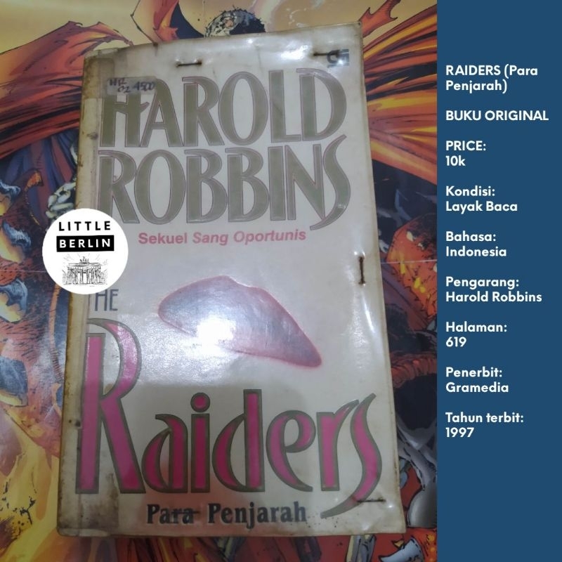 Harold Robbins RAIDERS Novel Terjemahan Ex-Rental Gramedia