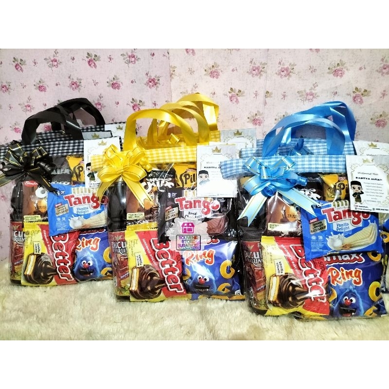 

Paket snack hajatan || Bingkisan Khitan || Hamper snack khitan | snack teh pucuk || Hampers parcel anak