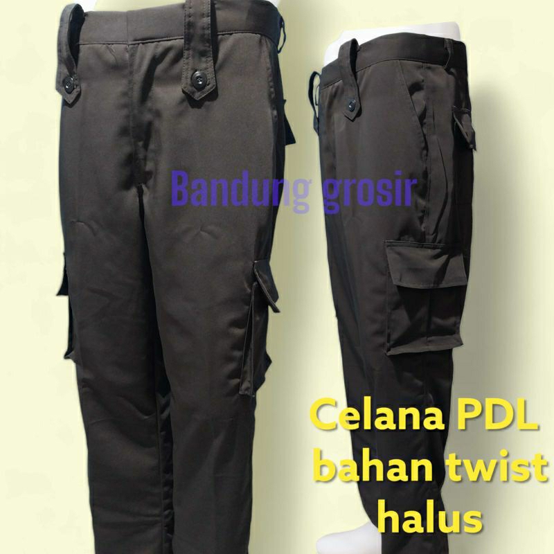 CELANA PDL COKLAT SATPAM BARU BAHAN TWIST