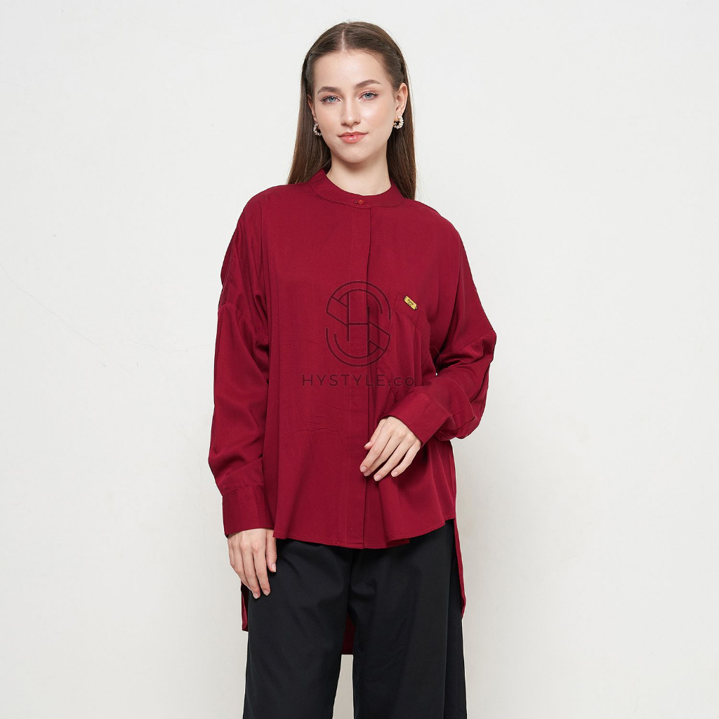 Kemeja wanita atasan katun viscose oversize kemeja wanita katun viscose hijab dan non hijab ADENA SE