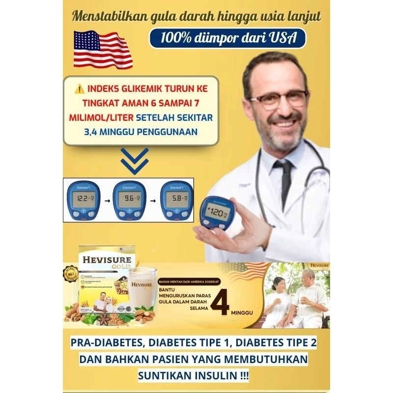 

ECER PERSACHET SUSU HEVISURE GOLD PLUS UNTUK ,DIABETES