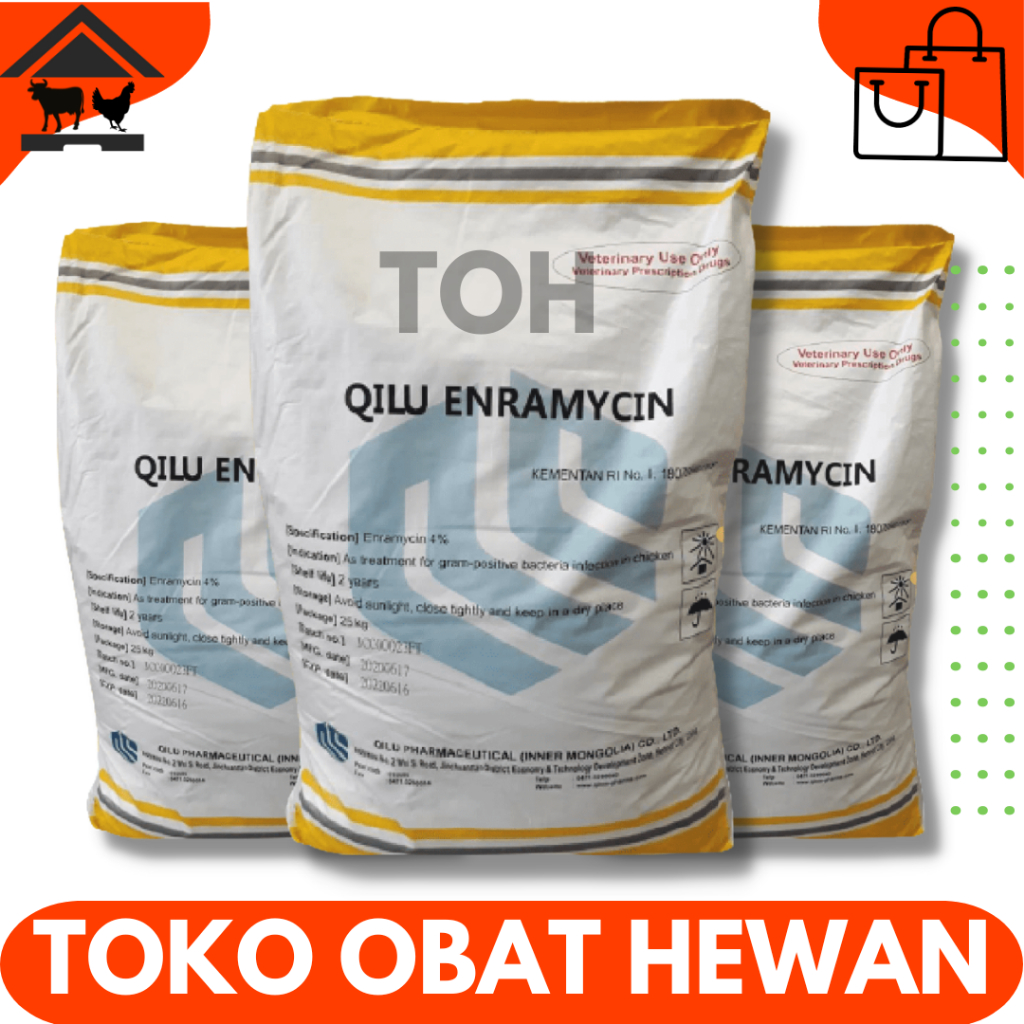 QILU ENRAMYCIN 4% (AGP) 1 SAK (25KG) - Premix Anti Microba Feed Additive Pemacu Produksi Telur - AGP