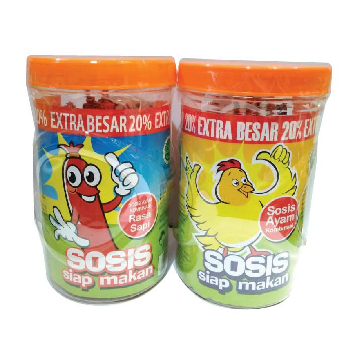 

Sosis So Nice Siap Makan Rasa Ayam / Sapi 1 Toples isi 24