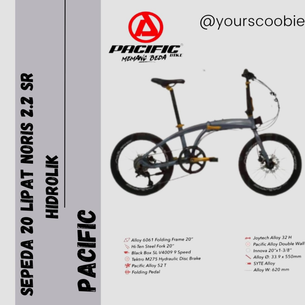 Sepeda 20 Lipat Noris 2.2 SR Sepeda Lipat Murah 9 speed Sepeda Lipat Anak