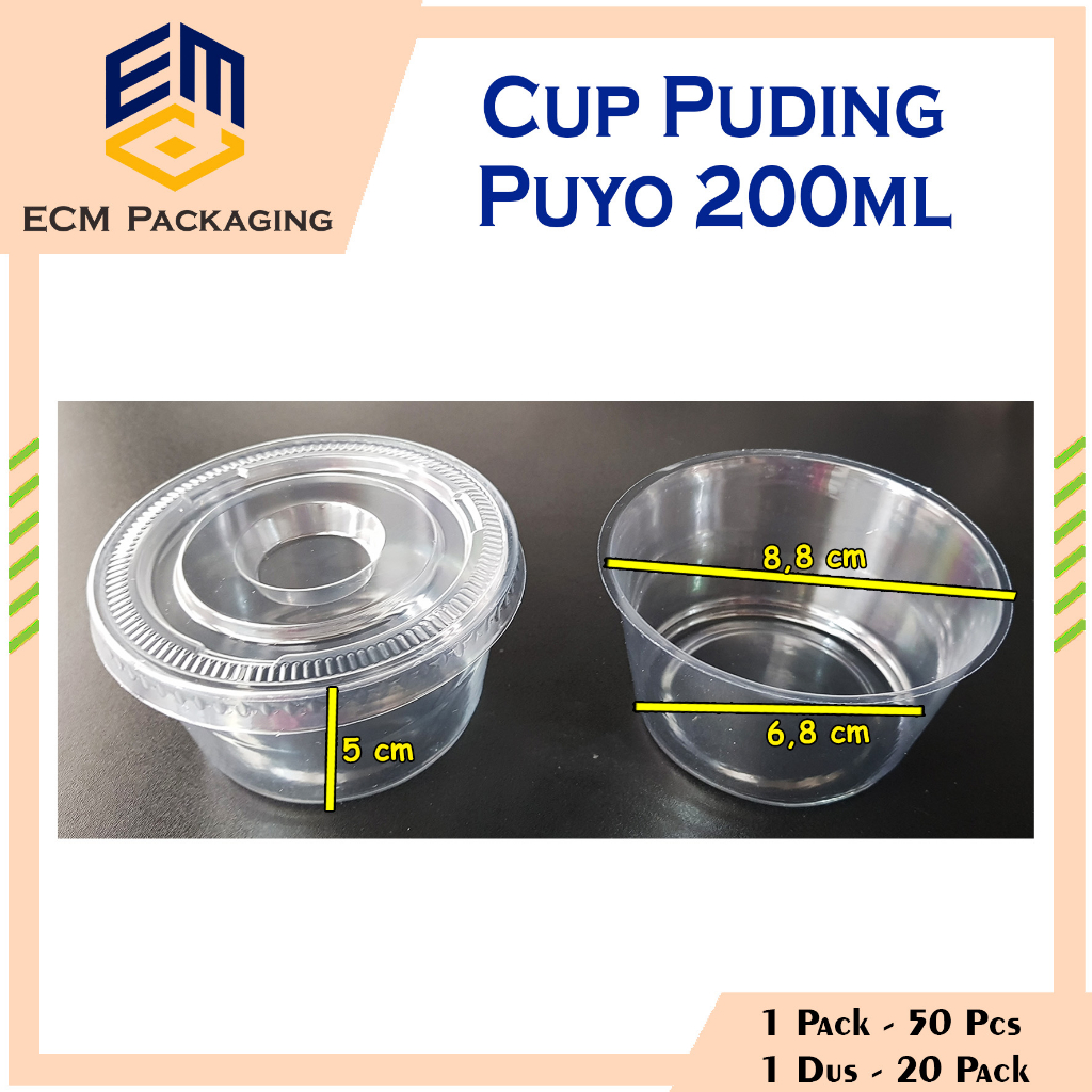 Miawmiaw_Id Cup Puding Puyo 200Ml 50 Pcs / Cup Dessert / Mika Puding