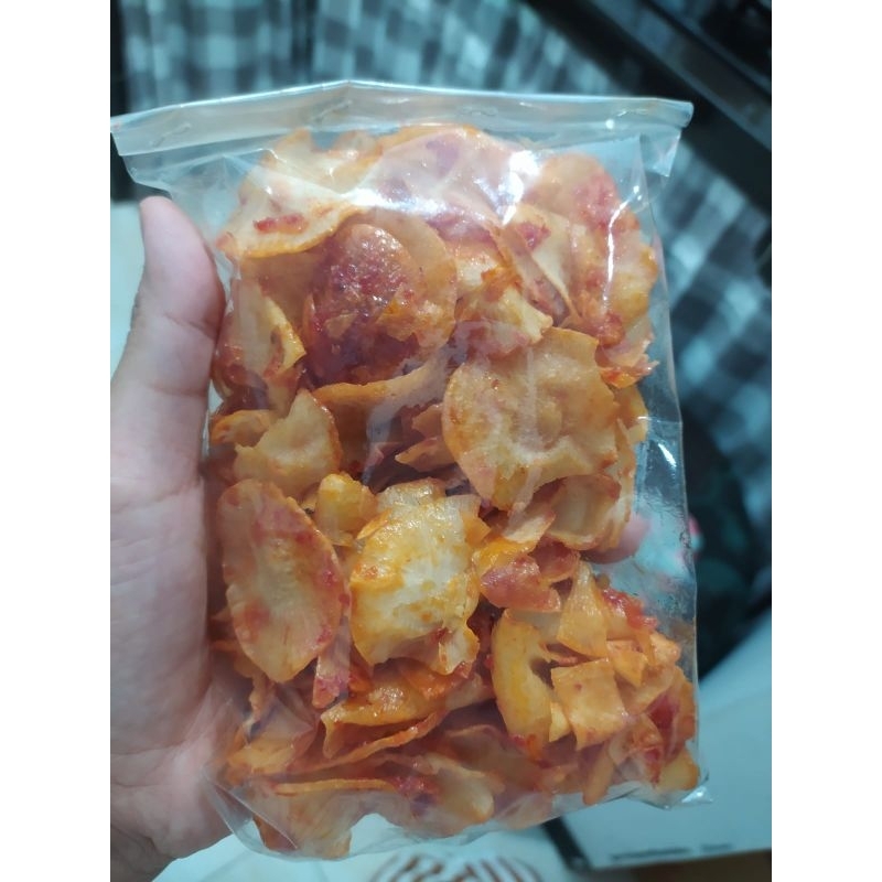 

Kripik Singkong balado pedas Manis & original 75 gram