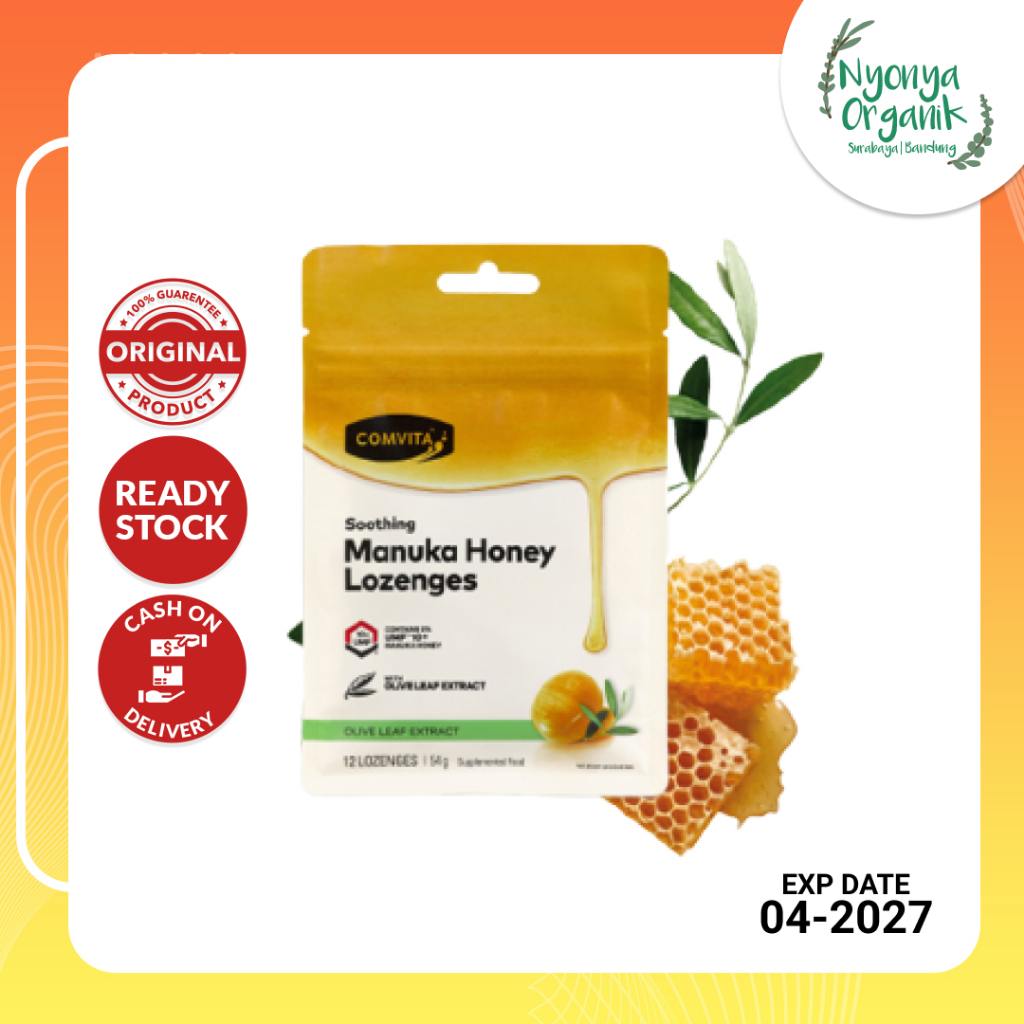 

Permen Comvita Manuka Honey Lozenges Olive Leaf, UMF 10+ 12 Loz