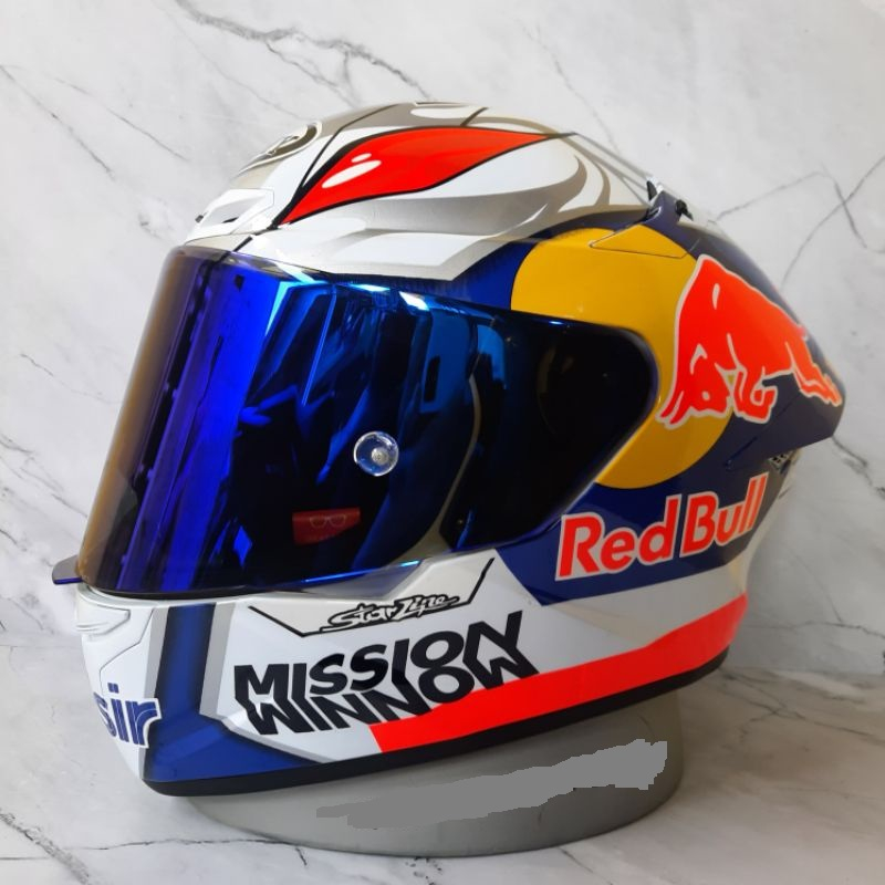 HELM KYT TT COURSE REPAINT DOVI PAKET VISOR IRIDIUM BLUE HELM KYT FULL FACE