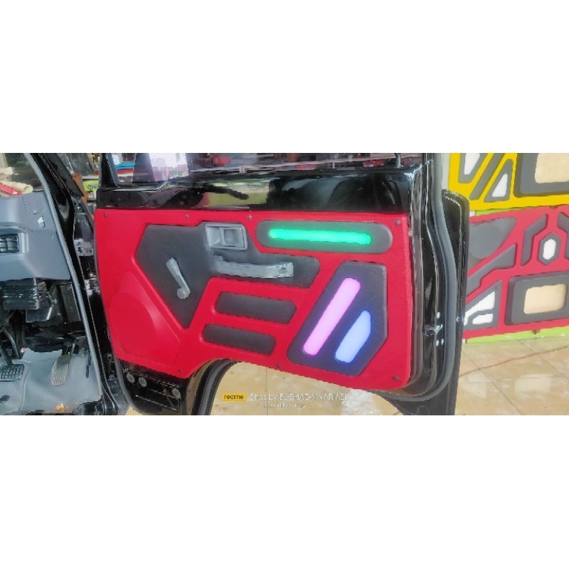 DOORTRIM PINTU MOBIL VARIASI CUSTOM L300 FULL LAMPU LED