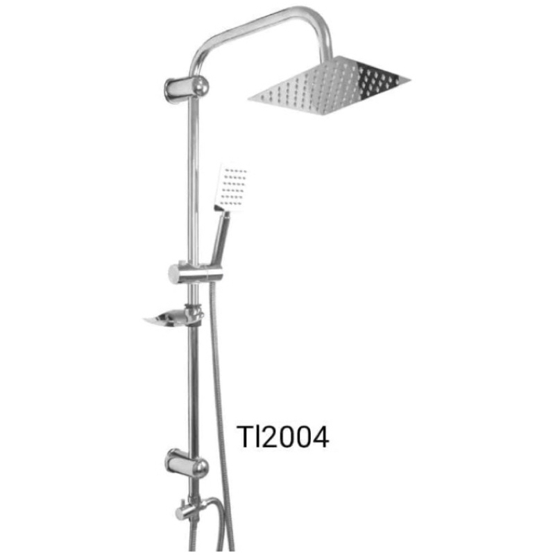 Shower Tiang Shower Set / Rainfall Shower Set Stainless Chrome