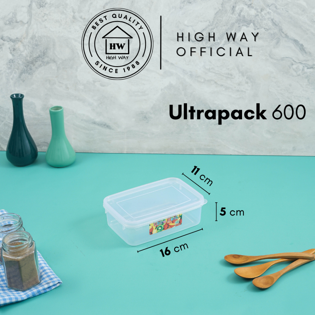 HIGH WAY - Ultrapack 600ml Sealware Plastik Kecil Set Tanpa Sekat Wadah Tempat Donat Kotak Penyimpan