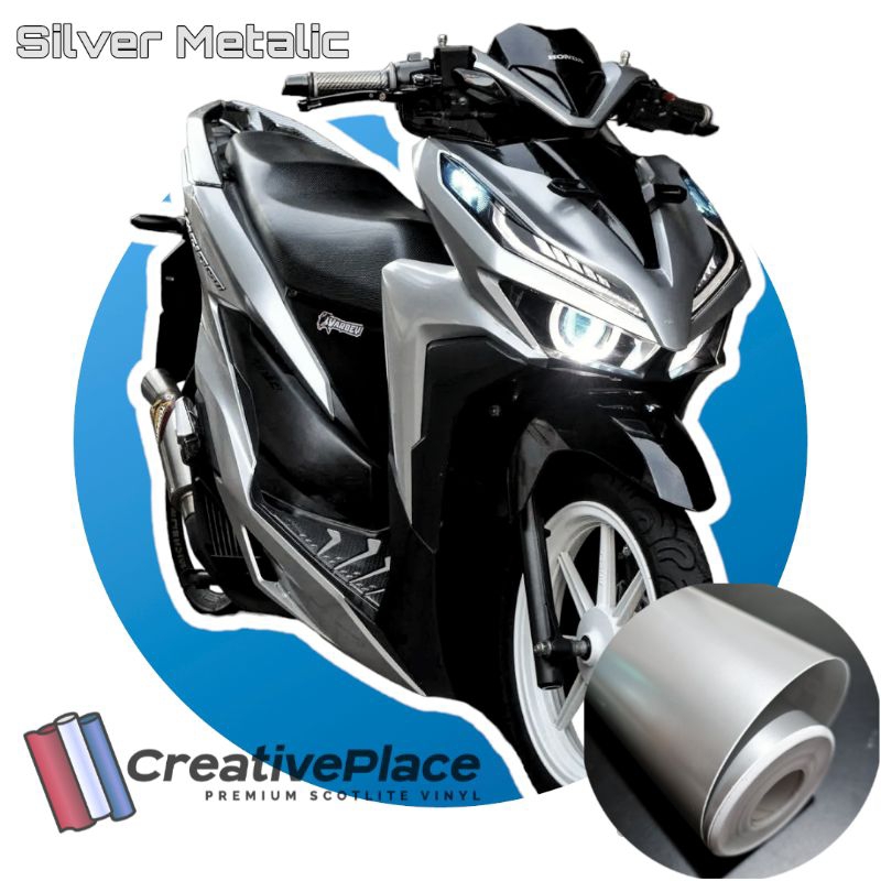 sticker skotlet motor warna silver candy premium / scotlite silver metalik / skotlet copper candy