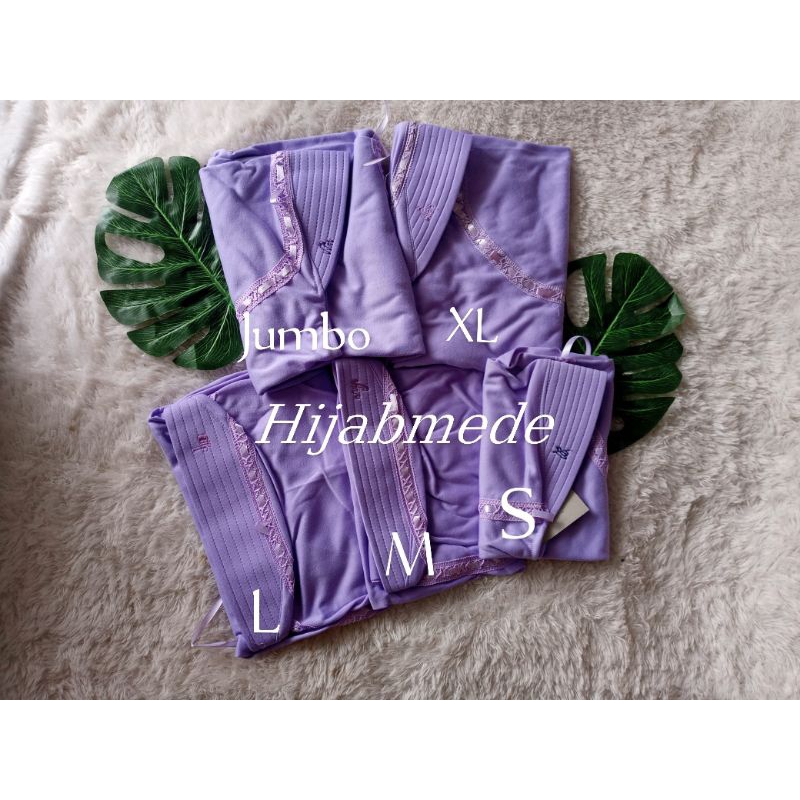 Jilbab Sekolah Anak Ungu Muda Serut Pita Paud TK SD SMP SMA