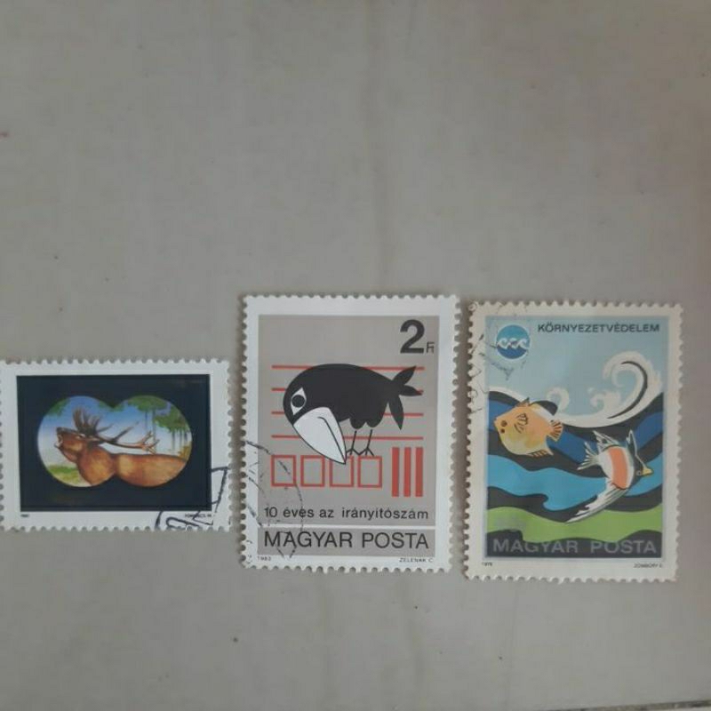

Perangko Magyar posta Hungaria seri hewan set 3 prangko