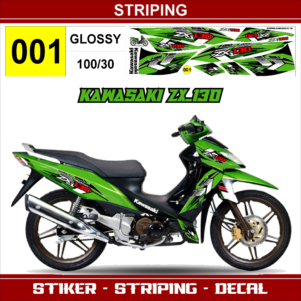 Sticker stiker Striping Kawasaki ZX130 - decal Kawasaki zx130 - Variasi kawasaki zx130 Motif 1 - KAW