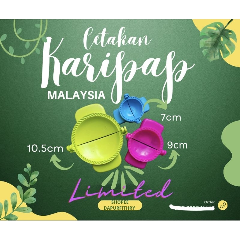 Apple Lady Cetakan Acuan Karipap Pastel Dimsum Malaysia SZ10 XLarge JUMBO