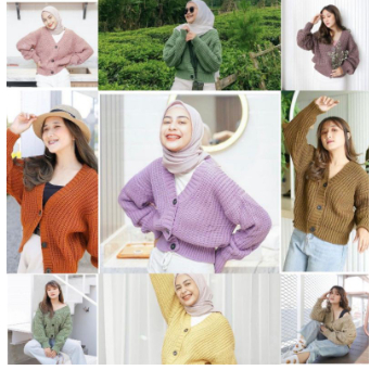 Ghaniya Clothing - Olivia Cardy Crop Tebal -  Cardigan Rajut Olivia - Cardi Balon