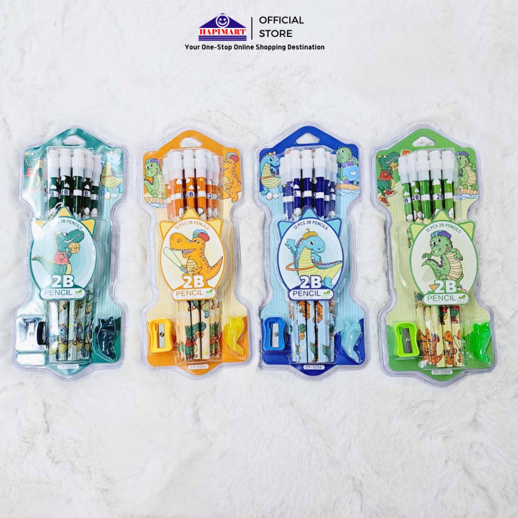 

Pensil Raut 2B Dino Set Alat Tulis Sekolah Rautan Aksesoris 12Pcs