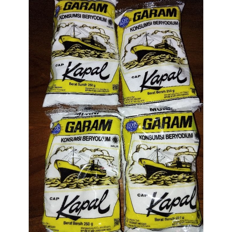 

Garam dapur cap kapsl kemasan 250gr 4 pcs 15 rb