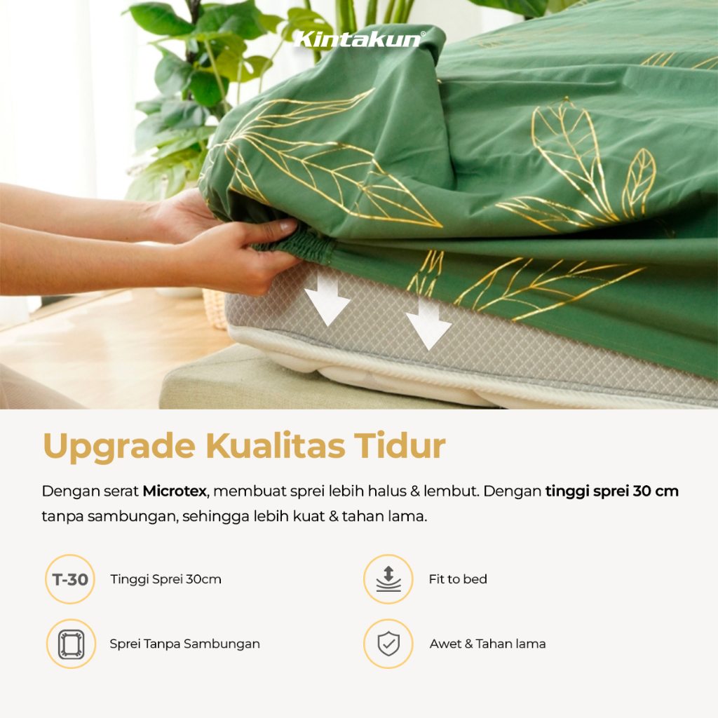 Kintakun Sprei Fitted 160/180/200 Anatolia DLUXE Gold Edition Microfiber  Abu - abu