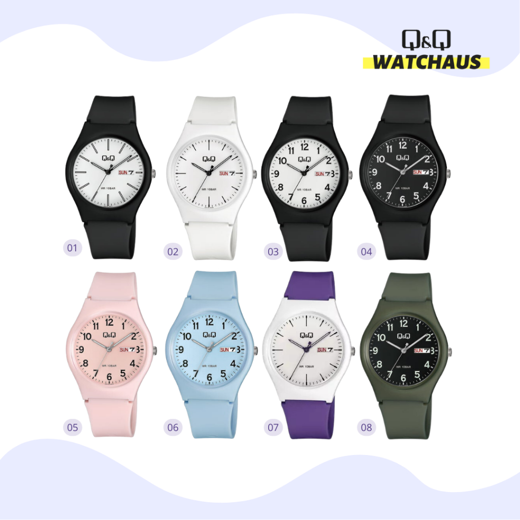 JAM TANGAN UNISEX QQ Q&Q A212 A212J ANALOG ORIGINAL JEPANG RUBBER STRAP WATER RESISTANT