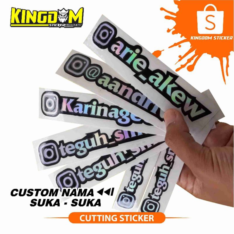 Stiker IG Hologram Custom Nama IG Sticker Laptop Stiker Motor