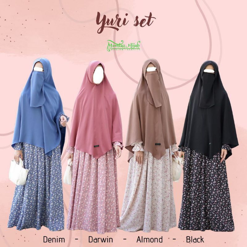 YURI SET - Gamis cringkle set khimar by MUMTAZ HIJAB