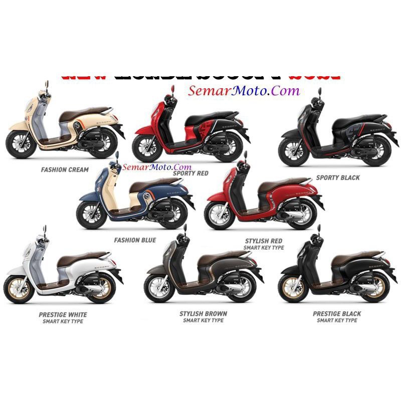 Kaca spion scoopy esp new 2021 prestige k2f hita putih merah doff orange grey doff silver hijau