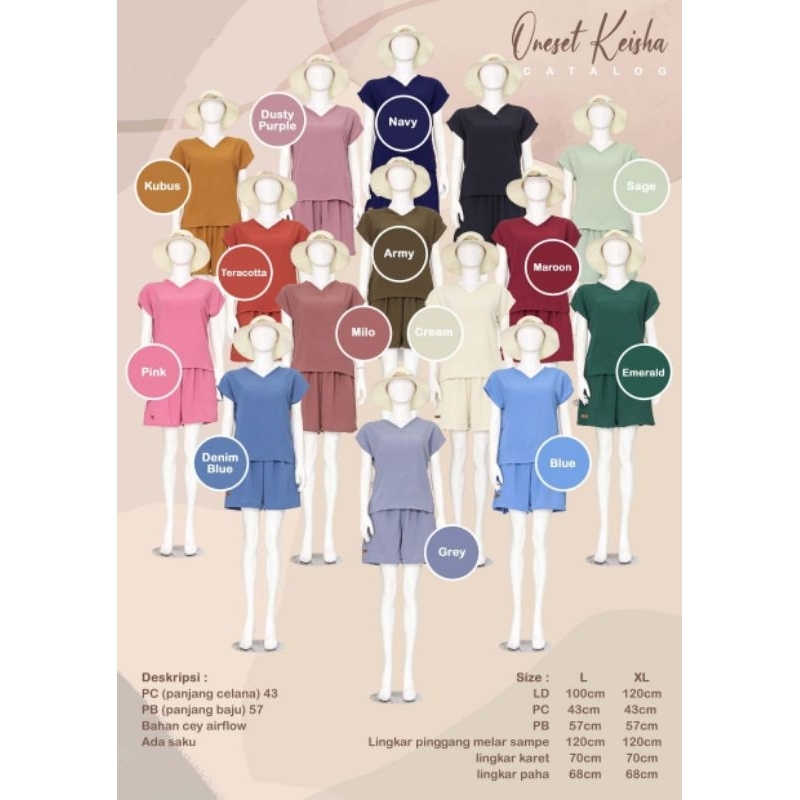 READY STOCK  ONE SET KEISHA BY AZP MY FASHION