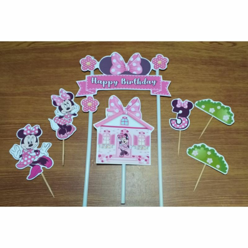 

Toppercake hiasan kue ulangtahun birthday minniemouse