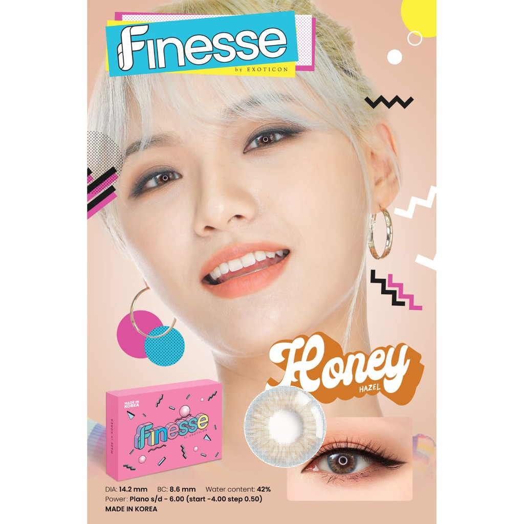 SOFTLENS X2 FINESSE HONEY HAZEL BY EXOTICON (MINUS 0.50 S.D -6.00) DIA 14.20MM