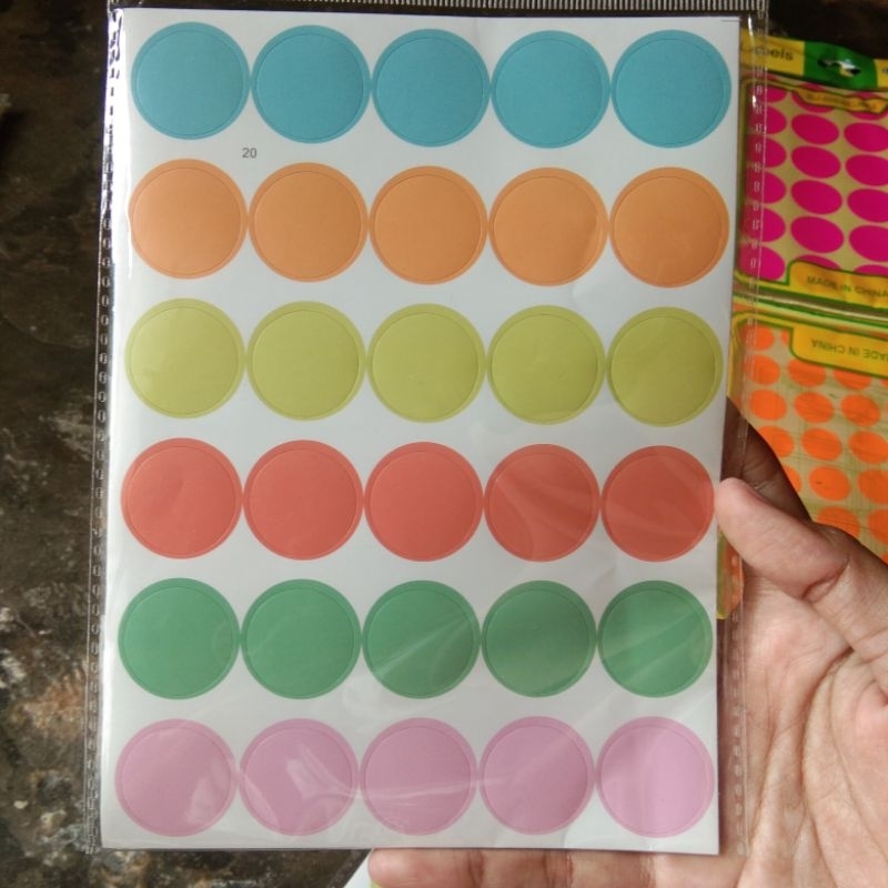 

stiker dot warna besar jumbo, utk bahan main montesori anak