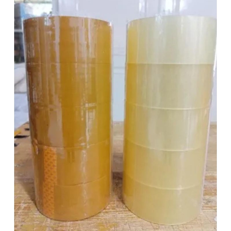 

Lakban Bening dan Lakban Coklat Ekonomis Ukuran 45 mm x 100 Yard