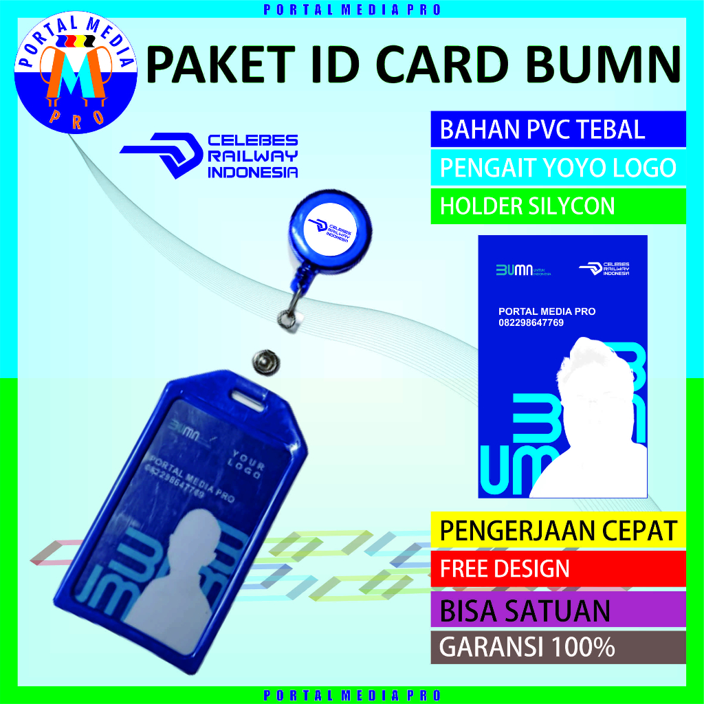 

Id Card Paket Holder Logo Yoyo BUMN Celebes Railway