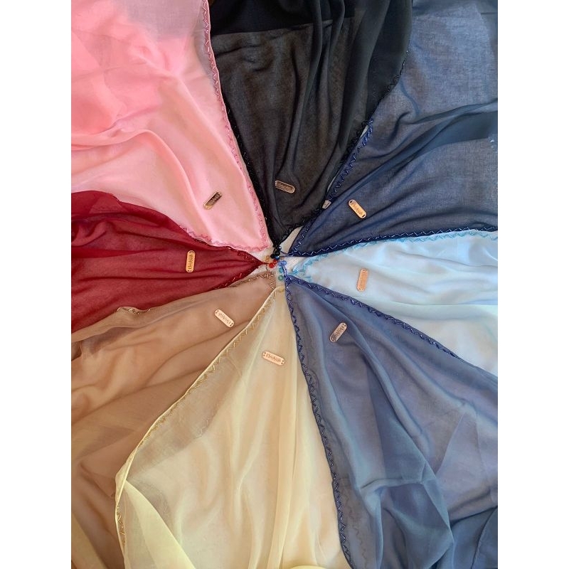 HIJAB PARIS PAYET SWAROVSKI/PAYET PINGGIRAN+SWAROVSKI TABUR KEPALA